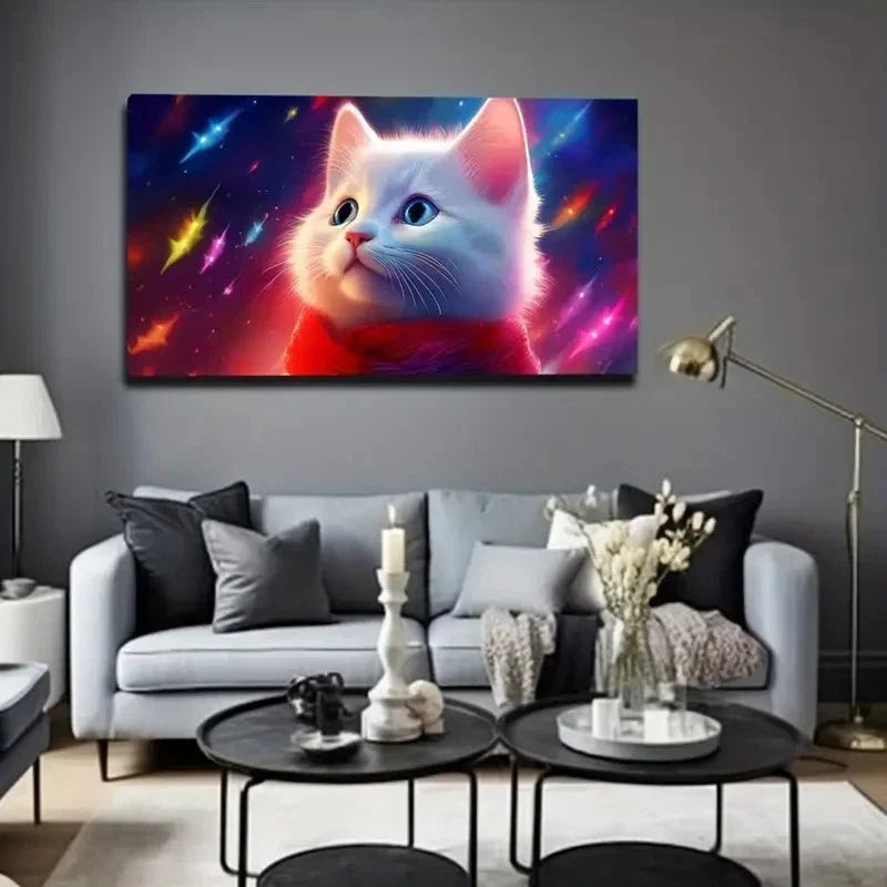 Vibrant Galaxy & Starry Wall Art Canvas Office Home Room Framed 80x45cm