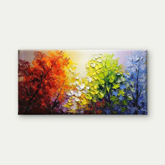 Abstract Tree Landscape Wall Art Canvas Office Home Room Framed 80x45cm