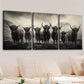 3pcs Animal Highland Cattle Gray White Cool Yaks Wall Art Set Canvas Framed 40x60cm - High Quality Print 100% Australian Made Wall Canvas Ready to Hang