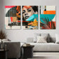 3pcs Geometric Shapes with Floral Elements Metal Print Ready to Hang Art