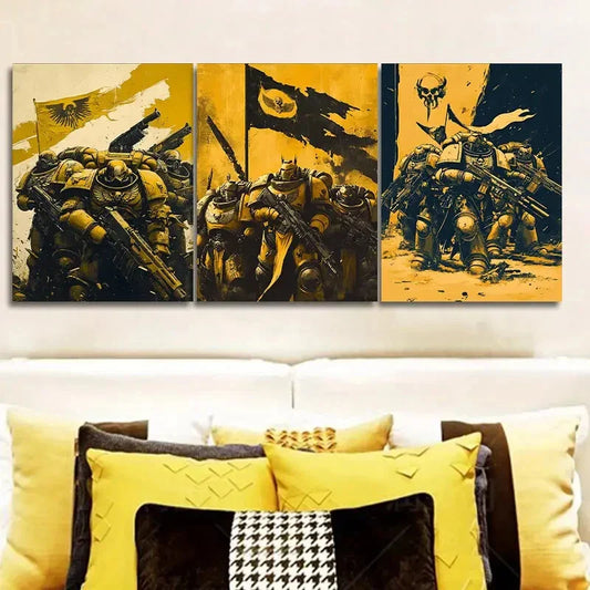 3pcs  Soldiers on the planet Wall Art Set Canvas Framed 40x60cm - High Quality Print 100% Australian Made Wall Canvas Ready to Hang
