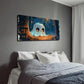 Cute White & Pumpkin Ghosts Wall Art Canvas Office Home Room Framed 120x60cm