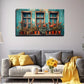 Windowsill Plants Roses Wall Art Canvas Office Home Room Framed 80x45cm