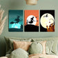 3pcs Halloween Witch Metal Print Ready to Hang Art