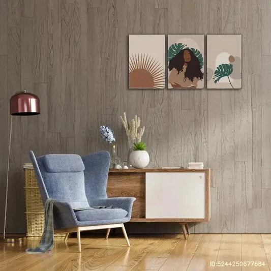3pcs African American Wall Art Boho Posters Plant Metal Print Ready to Hang Art
