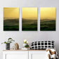 3pcs Serene Green Landscape & Sunset Sky Metal Print Ready to Hang Art