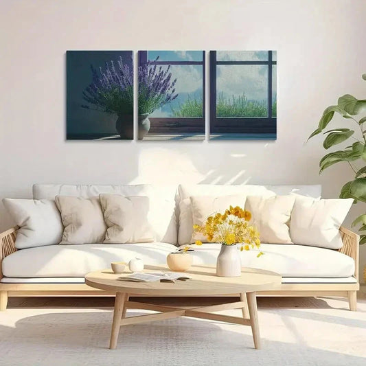 3pcs Lavender Plant Metal Print Ready to Hang Art