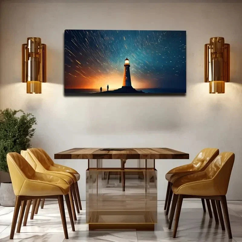 Stunning Sky & Lighthouse Wall Art Canvas Office Home Room Framed 120x60cm