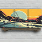 3pcs Big Ant Yellow Black Red Metal Print Ready to Hang Art