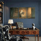 3pcs Ghost Reading Newspaper Spooky Atmosphere Metal Print Ready to Hang Art