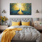 Vibrant Peacock Forest Wall Art Canvas Office Home Room Framed 80x45cm