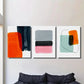 3pcs Abstract art geometric line posters Metal Print Ready to Hang Art