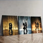 3pcs Walk in the rain Wall Art Set Canvas Framed 40x60cm - High Quality Print 100% Australian Made Wall Canvas Ready to Hang