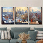 3pcs Chicago Winter Cityscape Impressionistic Metal Print Ready to Hang Art