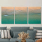 3pcs Turquoise Coastal Landscape Metal Print Ready to Hang Art