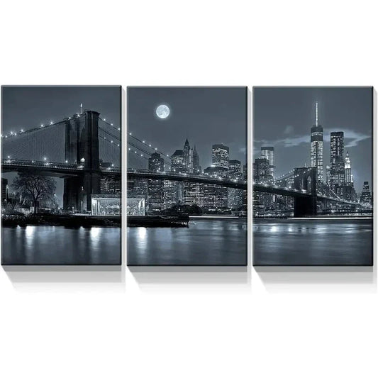3pcs  Modern New York Prints Cityscape Metal Print Ready to Hang Art