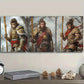 3pcs The Monkey King Mythology Theme  Wall Art Set Canvas Framed 40x60cm - High Quality Print 100% Australian Made Wall Canvas Ready to Hang