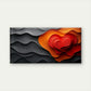 Heart Wave Abstract Wall Art Canvas Office Home Room Framed 80x45cm