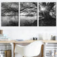 3pcs black and white art sunrise landscape  Metal Print Ready to Hang Art