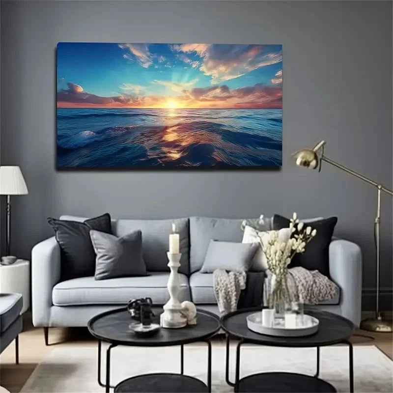 Coastal Landscape Seaside Wall Art Canvas Office Home Room Framed 120x60cm