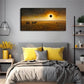 Grassland Scene During a Solar Wall Art Canvas Office Home Room Framed 120x60cm
