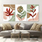 3pcs Green & Red Flowers and Grass Canvas Framed 40x60cm - High Quality Print 100% Australian Made Wall Canvas Ready to Hang