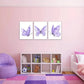3pcs  Modern Rustic Art Deco Butterfly Metal Print Ready to Hang Art