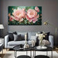 Pink Peony Floral Wall Art Canvas Office Home Room Framed 80x45cm