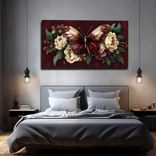 Combination Of Butterflies Wall Art canvas office home room framed 120x60cm