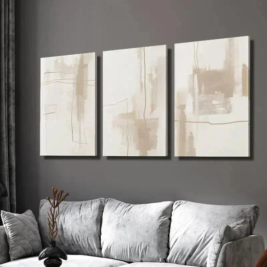 3pcs Abstract Geometric Golden Line Outline Wall Art Set Canvas Framed 40x60cm - High Quality Print 100% Australian Made Wall Canvas Ready to Hang
