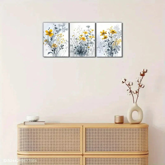 3pcs Splash Flower Decoration Poster Metal Print Ready to Hang Art