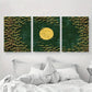 3pcs Neo-Chinese Style Abstract Sea view Metal Print Ready to Hang Art
