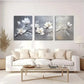 3pcs Elegant Floral White Magnolia Metal Print Ready to Hang Art