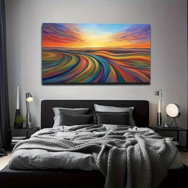 Vibrant Earthy Tones Abstract Wall Art Canvas Office Home Room Framed 120x60cm