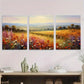 3pcs Vibrant Floral Landscape Metal Print Ready to Hang Art