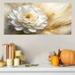White Flower Realistic Modern Wall Art Canvas Office Home Room Framed 80x45cm