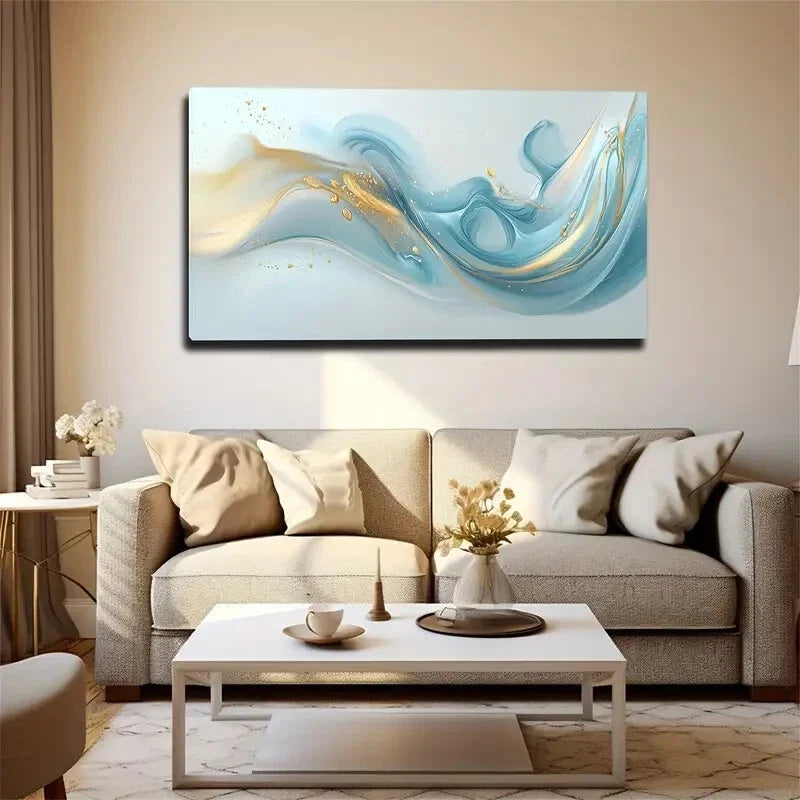 Mainly Composed Of Light Blue Wall Art Canvas Office Home Room Framed 120x60cm