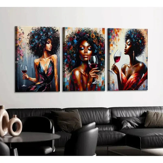 3pcs Colorful Abstract Graffiti Paintings Metal Print Ready to Hang Art