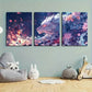 3pcs White Lion Glowing Eyes Animal Metal Print Ready to Hang Art