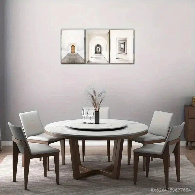 3pcs Touch of Sophistication Geometric Pattern Metal Print Ready to Hang Art