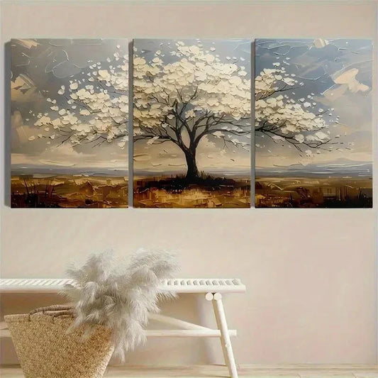 3pcs Modern Tree of Life Metal Print Ready to Hang Art
