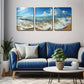 3pcs Wave Beach In The Afterglow Metal Print Ready to Hang Art