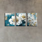3pcs Scented white Flowers Metal Print Ready to Hang Art