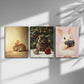 3pcs Adorable Bunnies Aesthetics Metal Print Ready to Hang Art