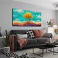 Tree Golden Branches Leaves Wall Art Canvas Office Home Room Framed 120x60cm