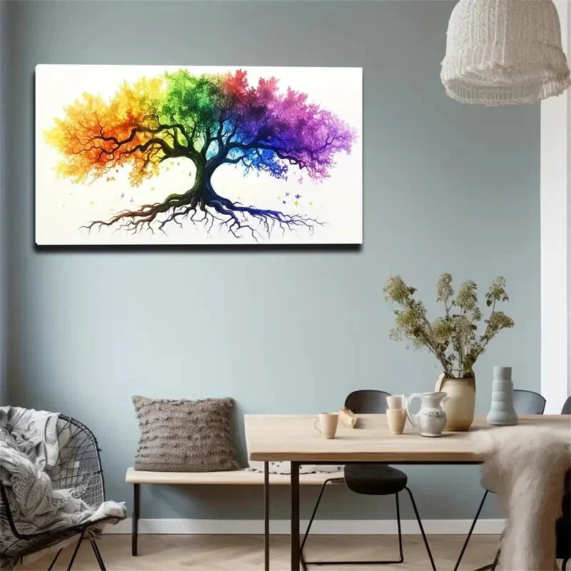 With Leaves in Brilliant Colors Wall Art Canvas Office Home Room Framed 120x60cm