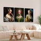 3pcs Eclectic Female Portraits with Headphones Wall Art Set Canvas Framed 40x60cm - High Quality Print 100% Australian Made Wall Canvas Ready to Hang