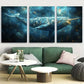3pcs Narwhal Whale Sea Mammal Metal Print Ready to Hang Art
