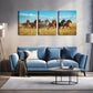 3pcs  Panel Running Horses Wall Art Set Canvas Framed 40x60cm - High Quality Print 100% Australian Made Wall Canvas Ready to Hang