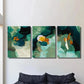 3pcs  Abstract Green, Simple Green, Metal Print Ready to Hang Art